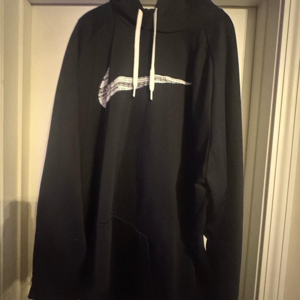 Nike Black Hoodie with White Swoosh